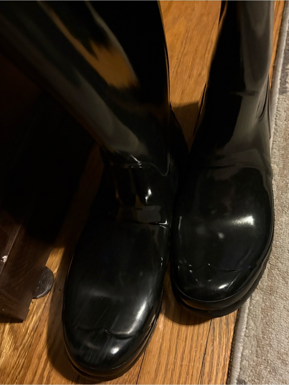 Hunter Black Gloss Knee-High Rain Boots - Picture 5 of 5